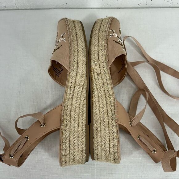 Nanette Lepore Size 8 Being Tie Ankle Ballet Esperdrilles Flats Shoes - Picture 5 of 15